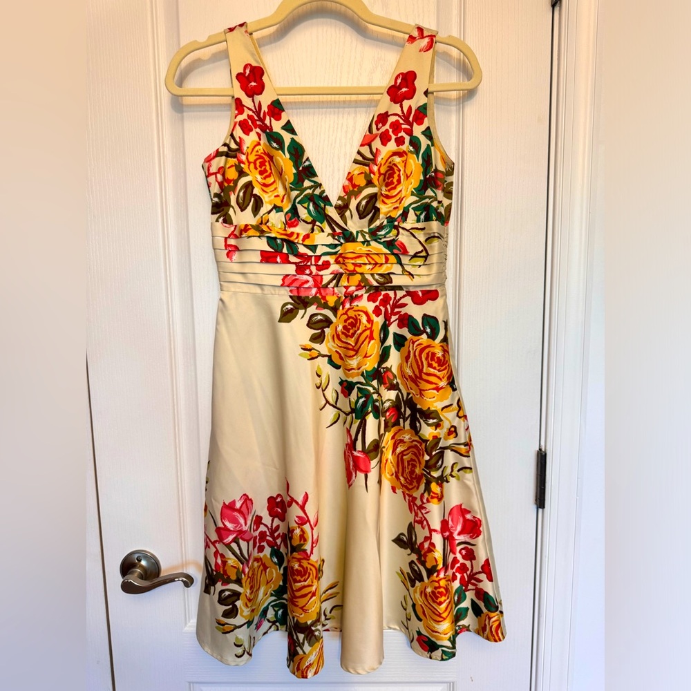 Forever twenty one silk like flower dress